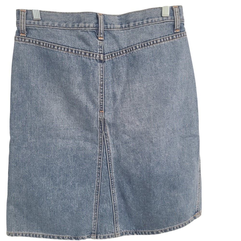 Gap Jeans Womens Blue Denim Mini Skirt High Waisted Paneled Medium Wash Size 6